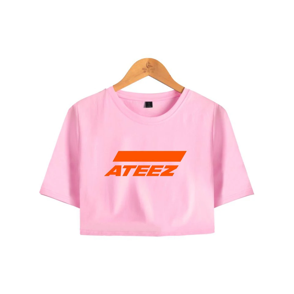 ATEEZ топы с принтом, летние шорты, футболка, Женская Сексуальная поп-одежда, горячая Распродажа, повседневная Harajuku размера плюс XXL