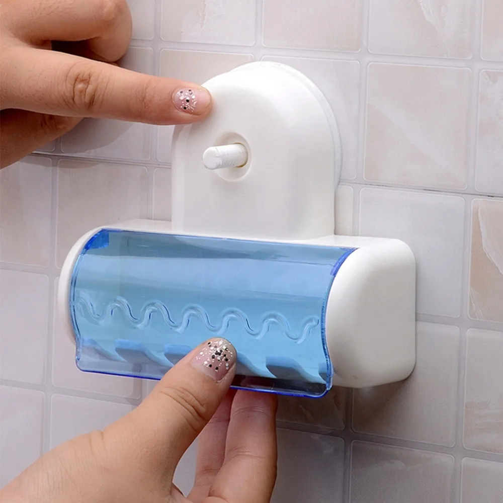 New Dust-proof Toothbrush Holder for the Bathroom Kitchen Family Toothbrushs Suction Wall Stand Hook 5 Racks | Обустройство дома