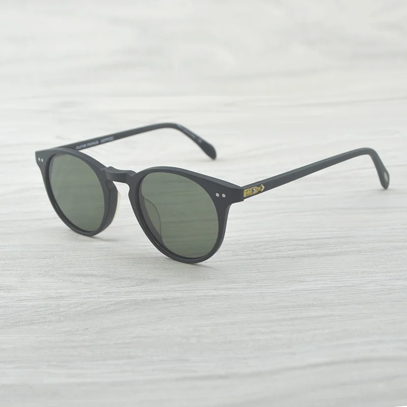 Matte Black VS Green Ретро Винтажные Солнцезащитные очки OV5256 Дизайнерские мужские и женские поляризованные солнцезащитные очки Sir О 'Мэлли мужские солнцезащитные очки для вождения - Цвет линз: Matte Black VS Green