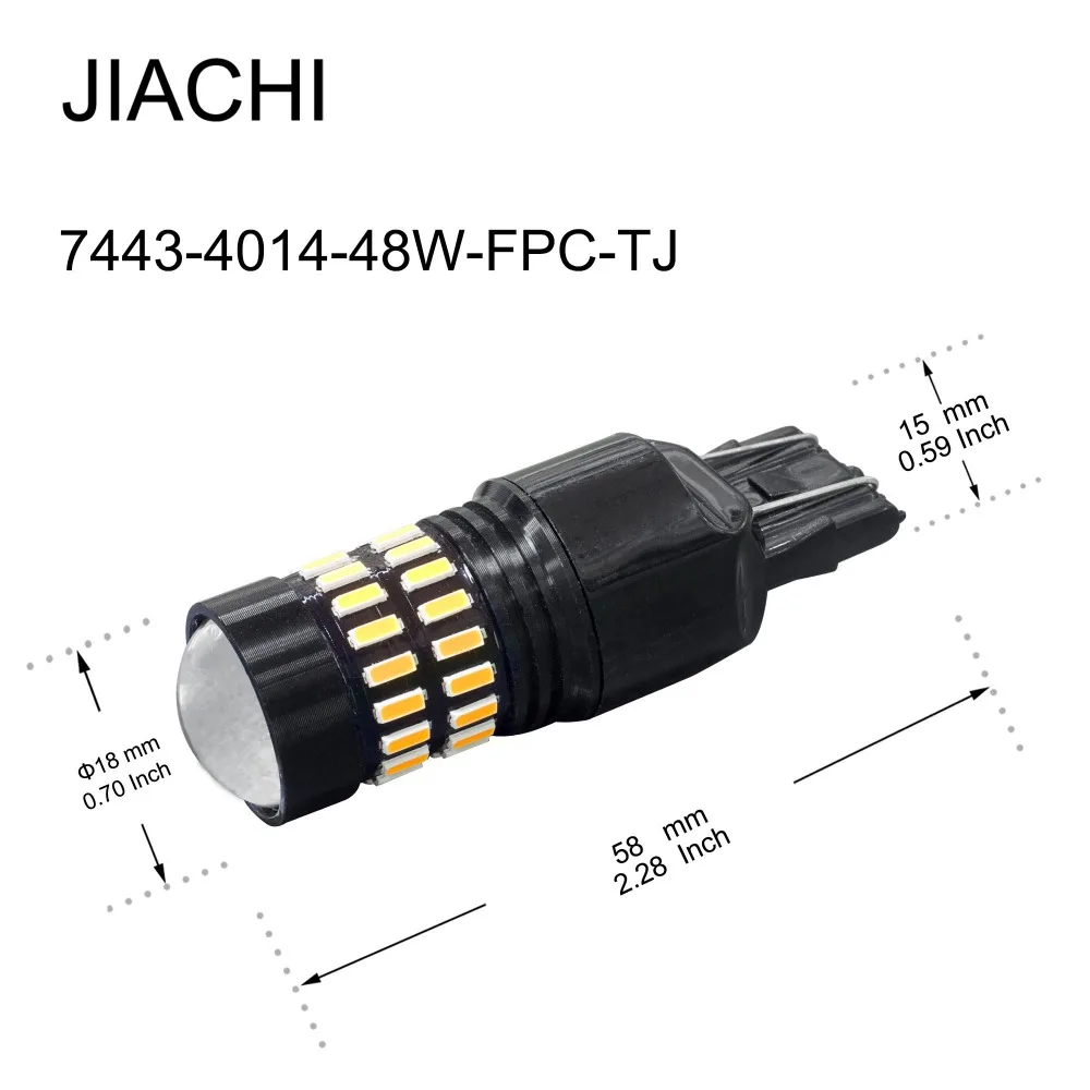 JIACHI 100 шт./лот T20 7440 7443 светодиодный лампы без полярности светодиодный светильник для автомобиля задний фонарь стоп сигнальный светильник s белый желтый красный 12-24 В