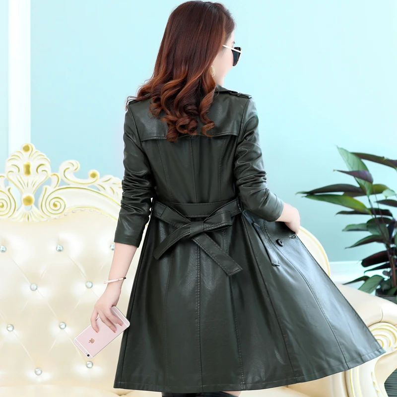 Qimage кожаные куртки Турции ВЕСНА Новинка 2017 женские Обувь для девочек длинный