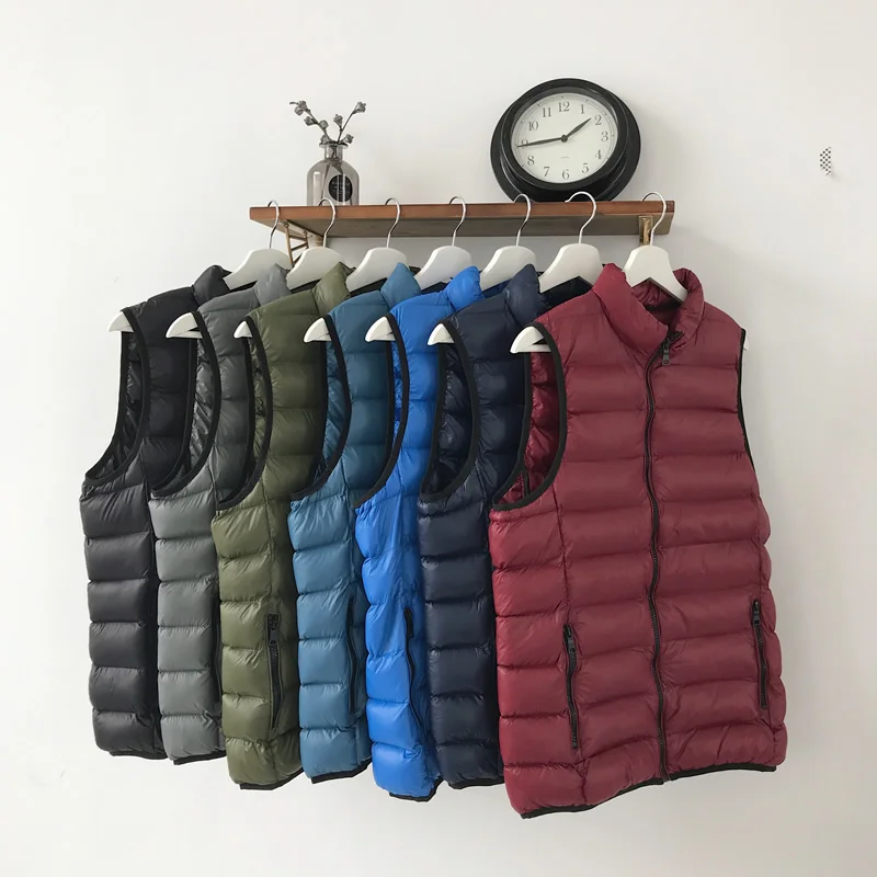 

Fashion Solid Men's Sleeveless Jacket Casual Winter Vest Warm Ultralight Down Jackets Vests Male Waistcoat Mens Vests Outerwear