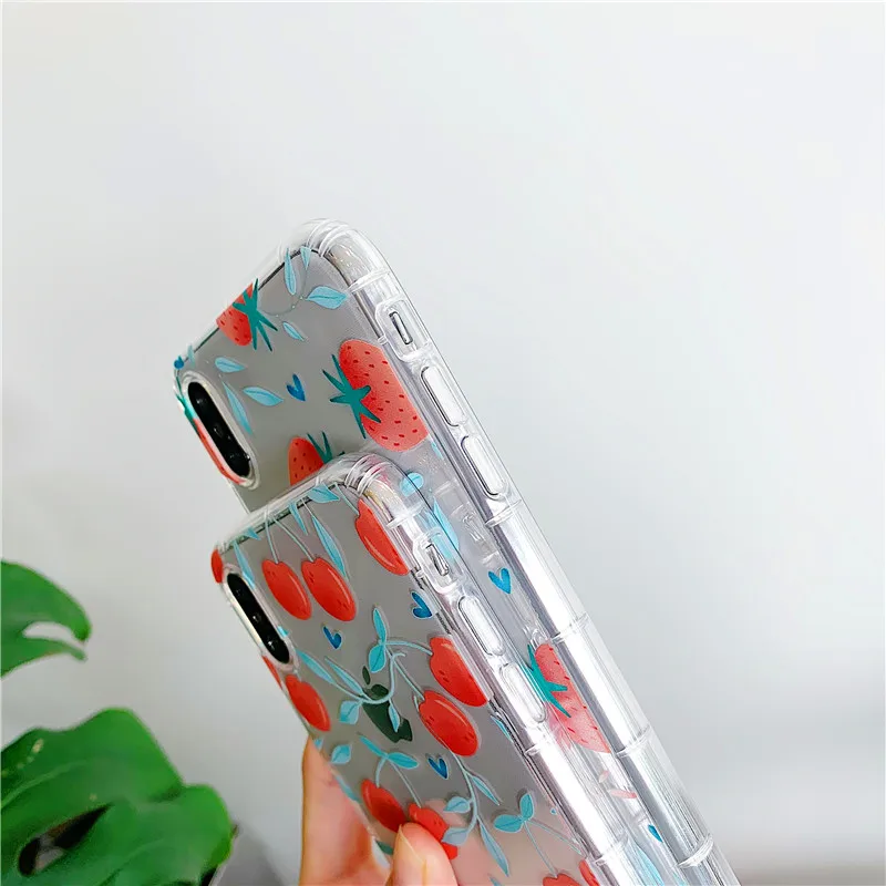 Вишня клубника телефонные чехлы для iPhone 6 6s 7 8 X XS max XR чехол мягкий прозрачный