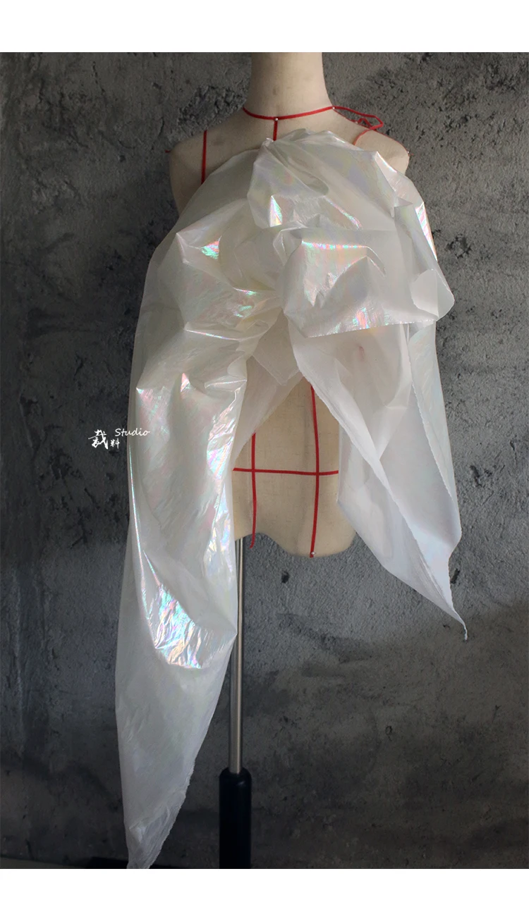 Яркая лазерная Белая Иллюзия градиентная ткань текстура ручной работы