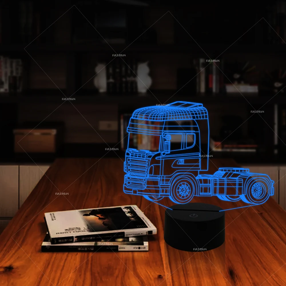 Светодиодный ночник для тяжелых грузовиков 7 меняющихся цветов 3d иллюзия