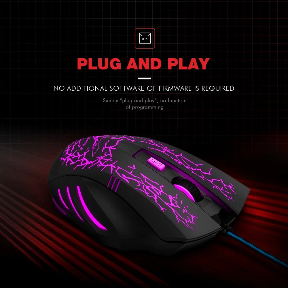 Горячая HAVIT Проводная игровая мышь USB 2400 DPI 7 Светодиодная подсветка Эргономичный компьютерный мышь для ПК для ноутбуков HV-MS672