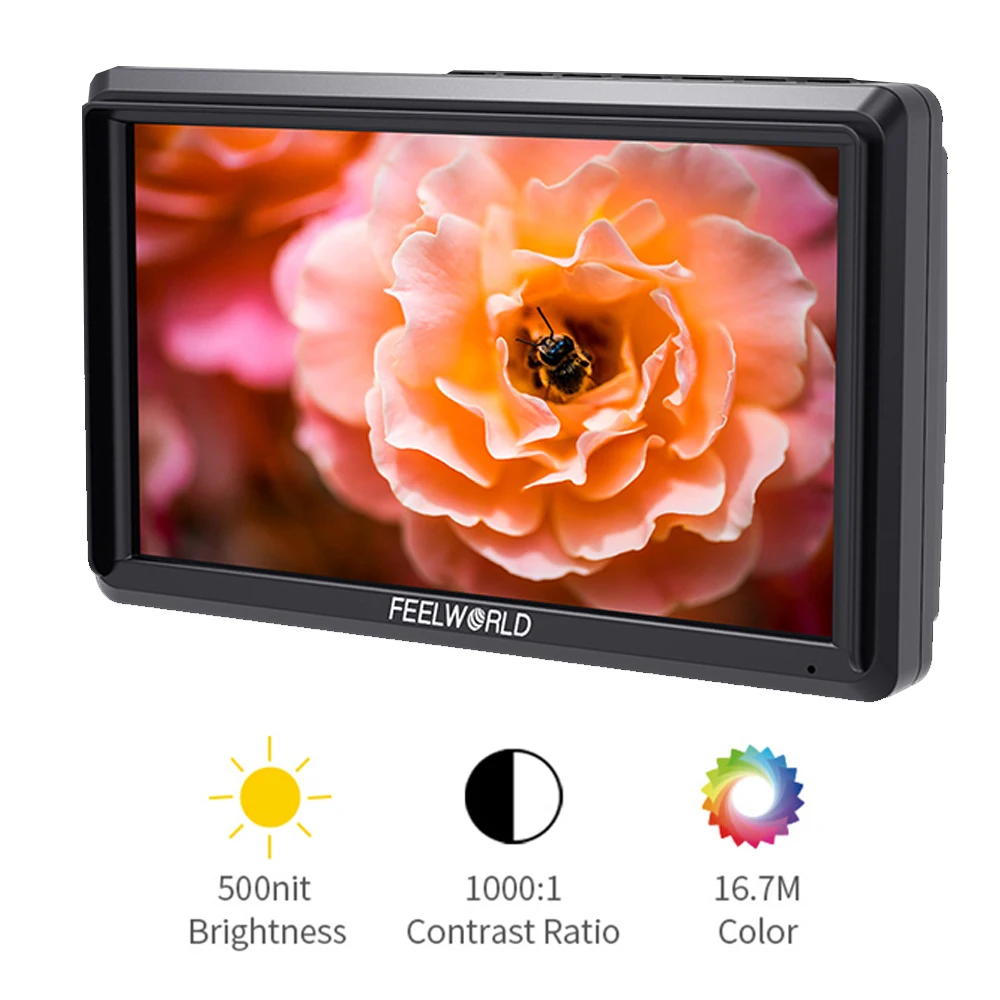 FEELWORLD S55 5 дюймовый небольшой цифровой зеркальной камеры rig 4K HDMI вход Портативный