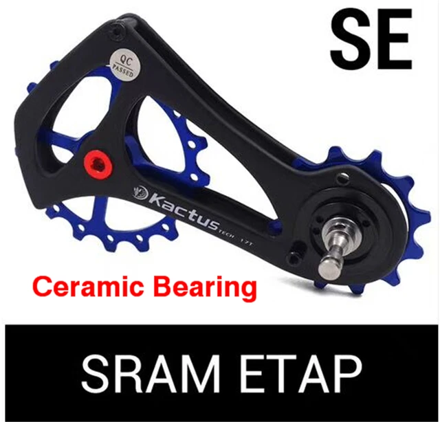 Ceramic Bearing blue KACTUS 17T велосипедный задний переключатель направляющие шкивы колеса велосипед углеродное волокно Jockey колесный керамический подшипник для SRAM ETAP запчасти для велосипеда - Цвет: Ceramic Bearing blue