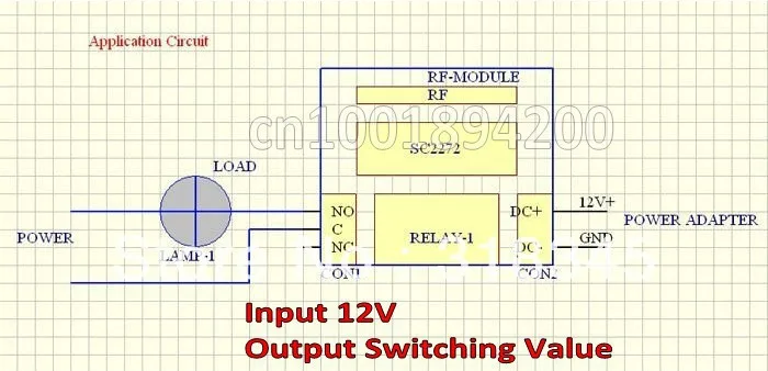 Беспроводной переключатель системы дистанционного управления 12V1CH с 2 кнопками и