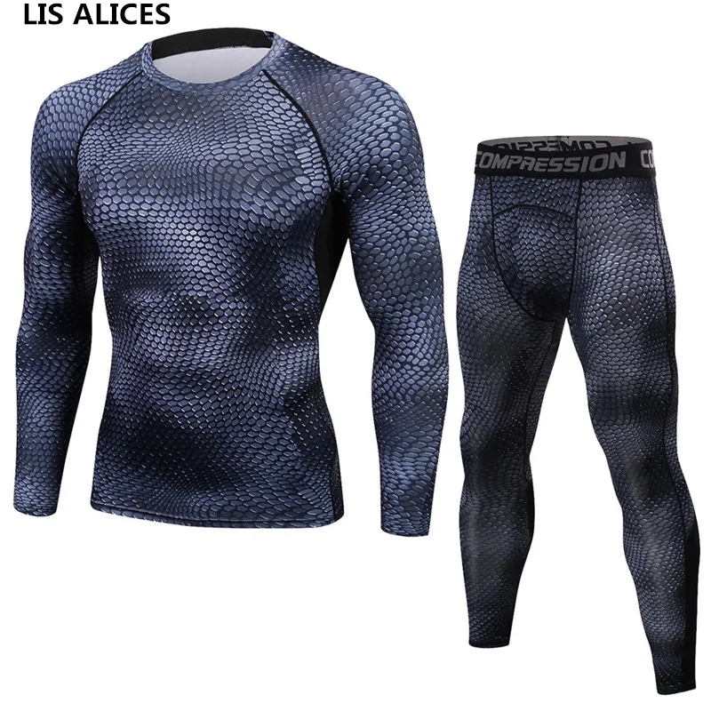 Men Pro Quick Dry Compression Long Johns Fitness Winter Gymming Male Spring Autumn Sporting Runs Workout Thermal Underwear Sets | Мужская