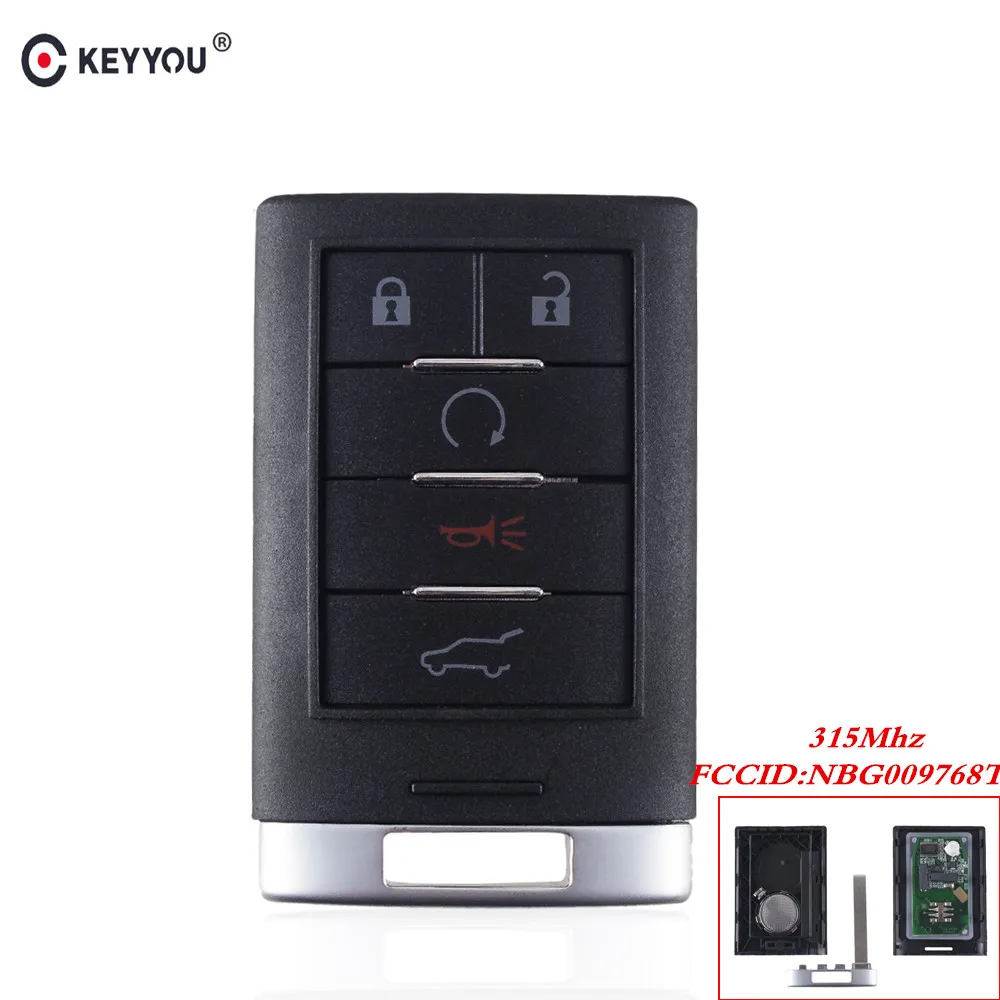 KEYYOU для Cadillac SRX 2010 2011 2012 2013 2014 БЕСКЛЮЧЕВОЙ вход Автомобильный ключ NBG009768T 5 кнопок