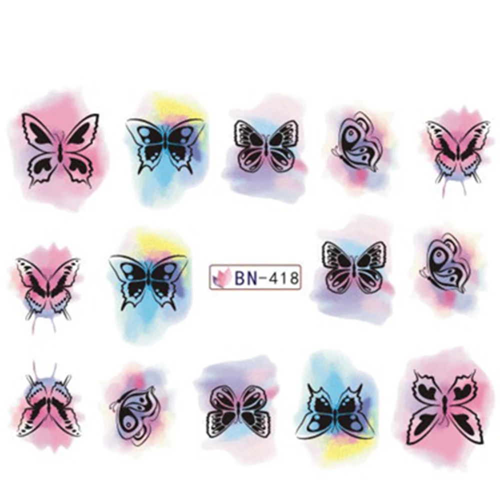 12 видов конструкций ногтей акварельные наклейки Красота татуировки временно