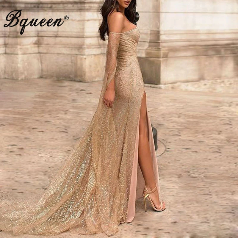 Женское платье с цветочным принтом Bqueen расшитое блестками рукавами-лепестками