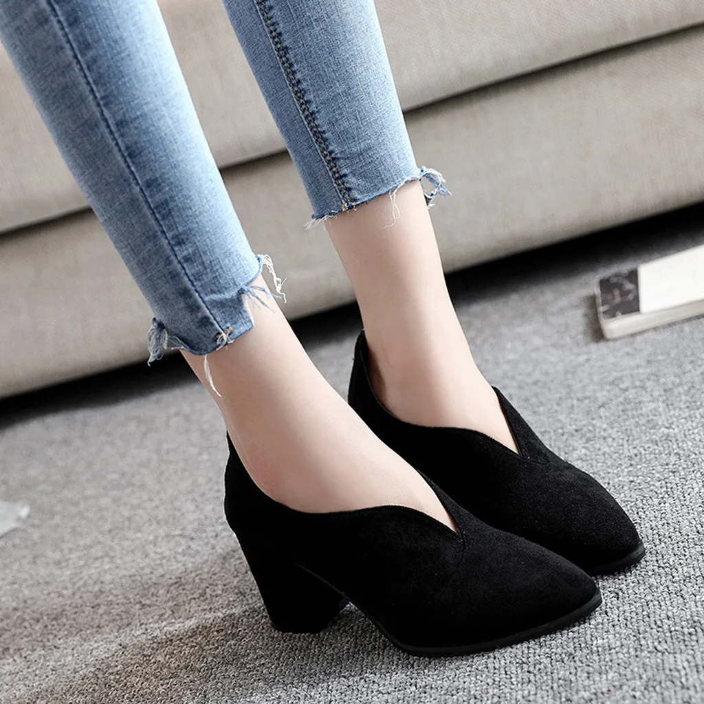 YOUYEDIAN/Женские повседневные тонкие туфли на молнии сзади; scarpe donna elegante; модные женские туфли с острым носком на высоком каблуке;# g2