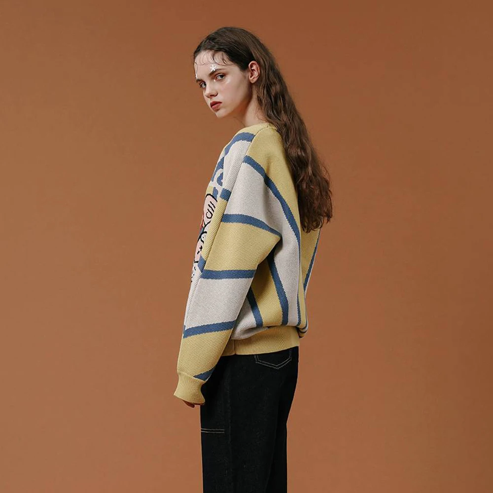 Fashion Original Design Spring Ladies Pullover Sweaters Thick Warm Female Playful Knitted Jumper Tops Loose High Quality Letters | Женская
