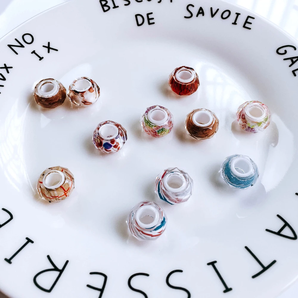 

Mixed Colors Round Beads Pendant Necklace Bracelet Charms Jewelry Accessories Supplies for Jewelry Diy Material 10pcs