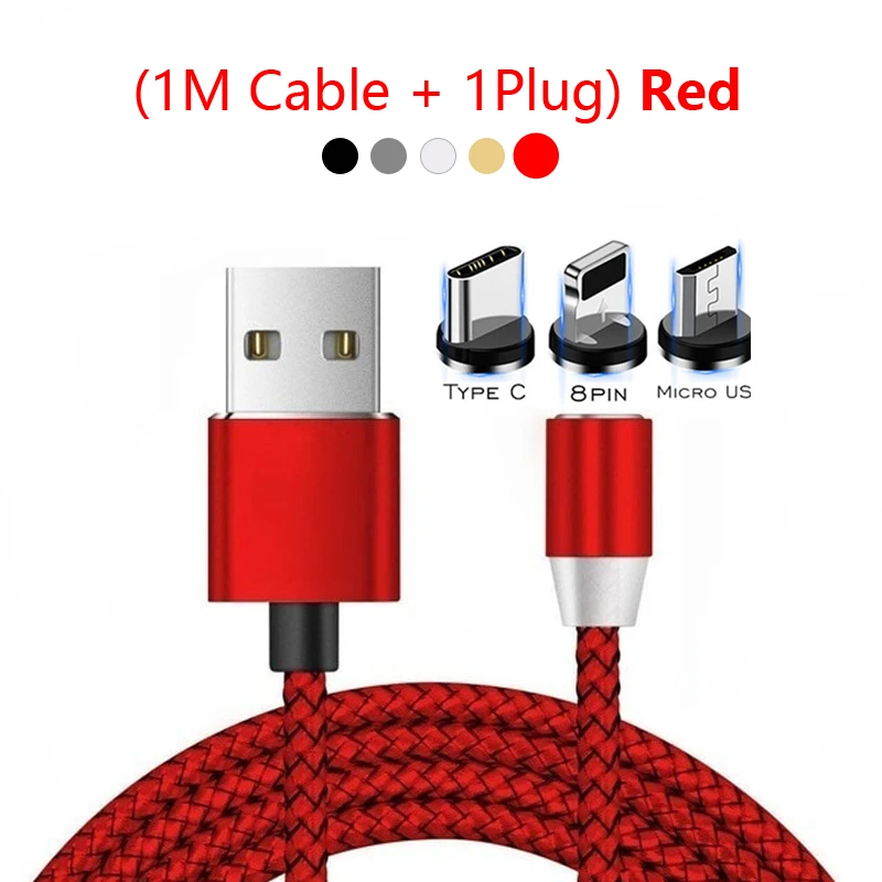 Магнитный зарядный кабель Micro usb type C кабель для освещения 2A Быстрая зарядка USBC/type-C для huawei P30 Pro P30 Lite - Цвет: Red Cable Plug