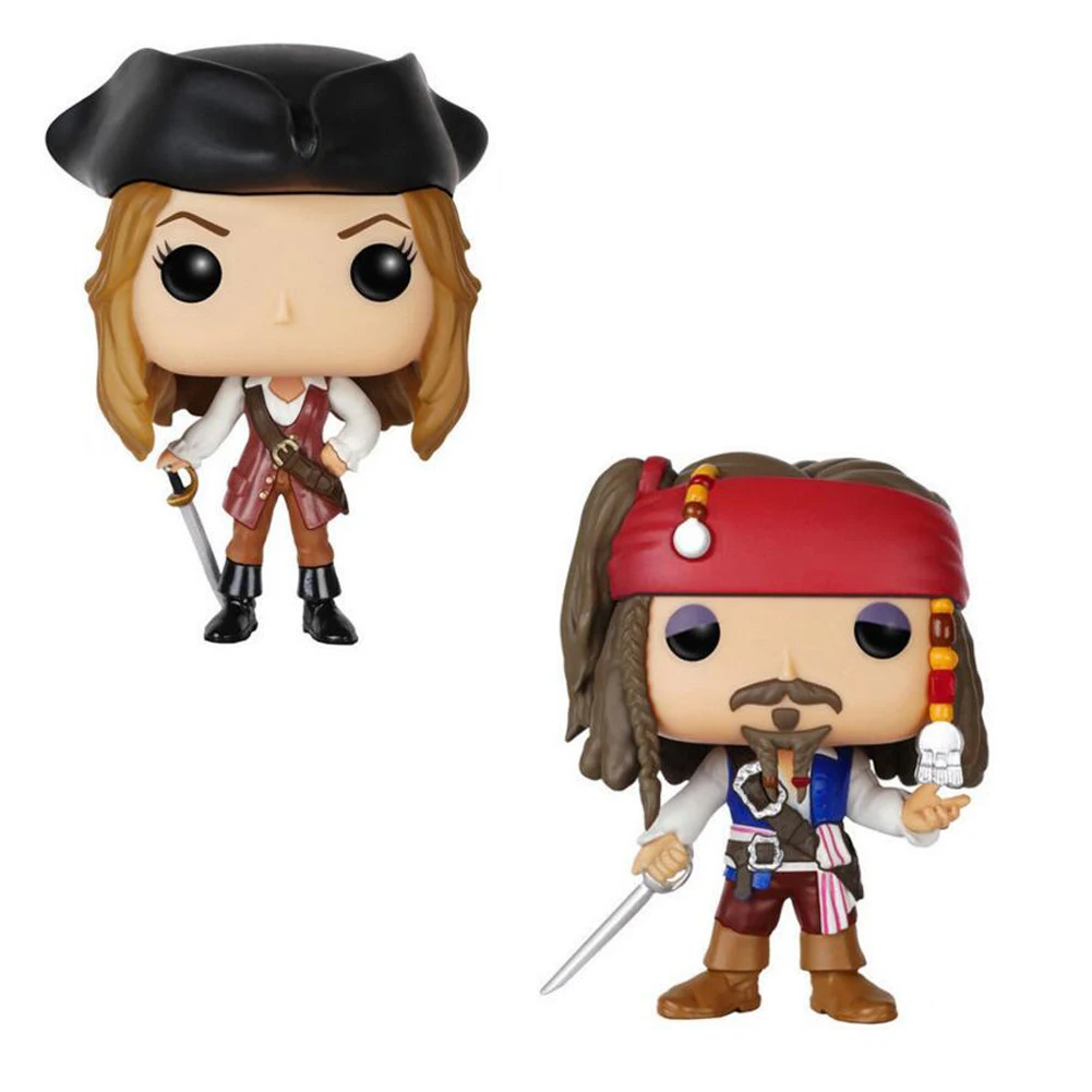 Пираты Карибского моря 10 см Джек Воробей и елизания Сван фигурка модель игрушки |