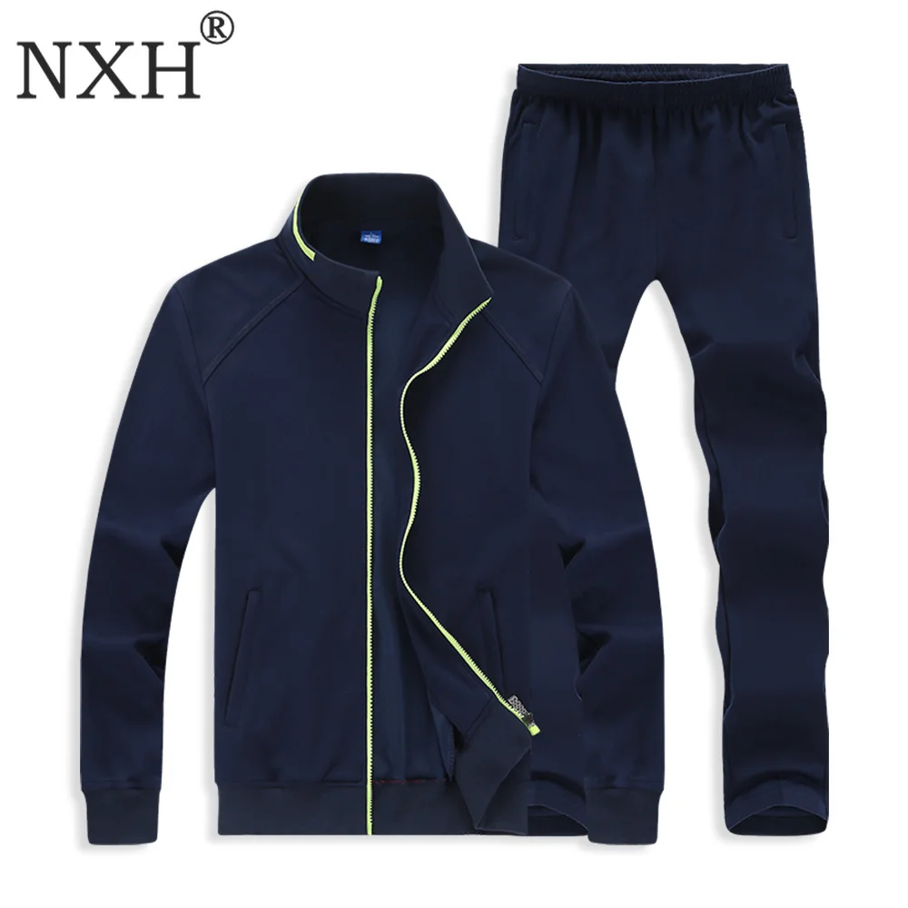 NXH размера плюс спортивный костюм 6XL 7XL 8XL длинный хлопковый набор мужской с