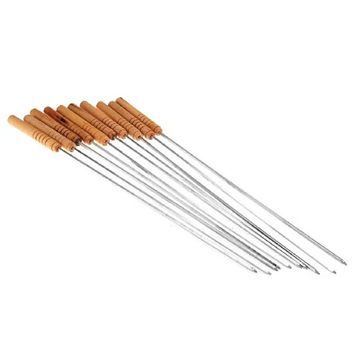 

10 Pcs BBQ Barbecue Roasting Needle Roasting Tools Brochette Tong Kebabe Skewers