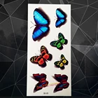 Новая 3D Временная тату-наклейка, синяя бабочка, рисунок, искусственная кожа, паста, красная желтая бабочка, тату