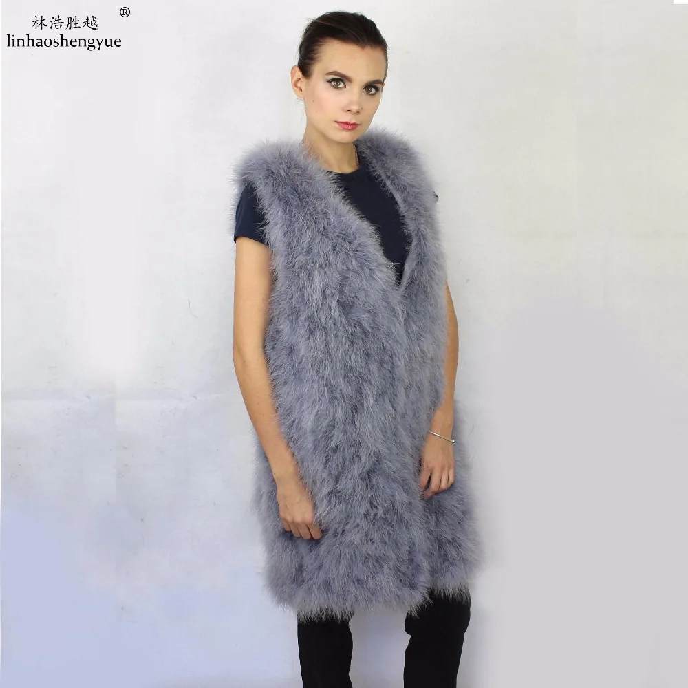 Linhaoshengyue Ostrich Hair Vest  2016Best Sellers