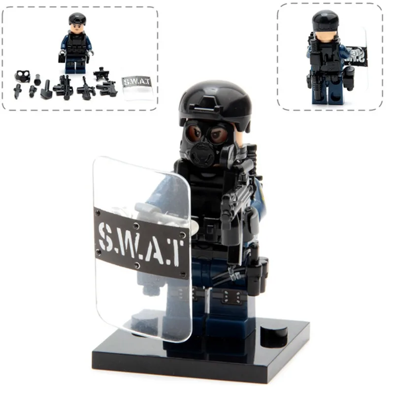 LEGOings City Police Военная группа захвата оружие армейское солдатское фигурка с