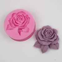 large rose flower silica gel mould cake decoration fondant biscuit mold handmade 3d flower soap silicone molds