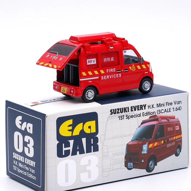 1: 64 Эра автомобиль Suzuki каждая Японская полиция H.K. Мини скорой помощи пожарный фургон литой модельный автомобиль