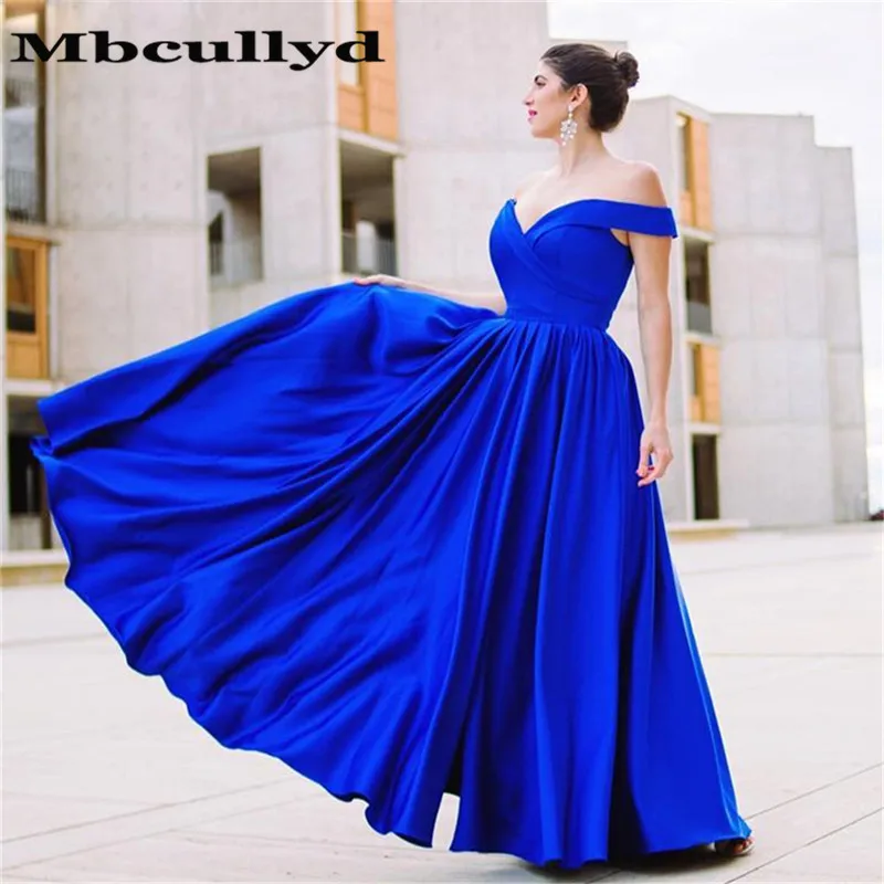 

Mbcullyd Lovely Royal Blue Prom Dresses 2023 Elegant Off Shoulder Evening Party Dress Vestido de Festa Formal Gowns Custom Made