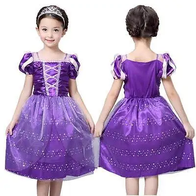 Girls Rapunzel Fancy Dress Costume Kids Princess Outfit UK Ages 3/4/5/6/7/8/9/10 | Детская одежда и обувь