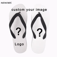 instantarts customized your logoimagephoto print man summer flips flops diy your own design boys casual beach sandals slipper