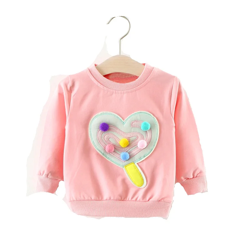 Повседневная осенняя одежда для маленьких девочек свободные хлопковые топы с