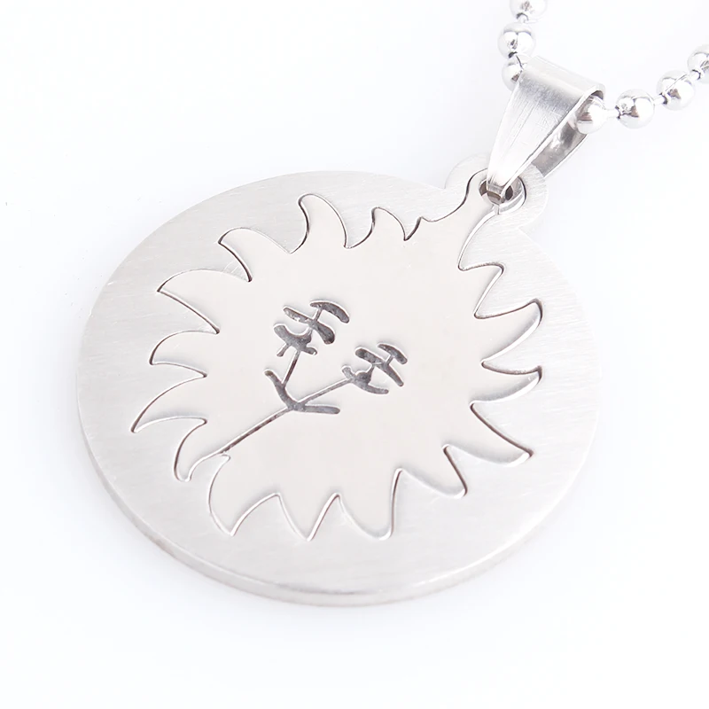 

Круглая бирка smile Sun flower 316L подвески из нержавеющей стали бусины для ожерелья цепочка для мужчин и женщин оптовая продажа