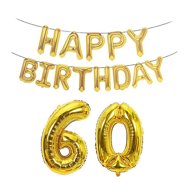 Темно-синий 1 комплект 16 дюймов с надписью Happy birthday шар 18 21 30 40 50 60 день рождения украшения для взрослых розовое золото воздушный шар из фольги вечерние Globos - Цвет: Темно-синий