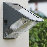 led solar outdoor light garden lamp with 2 lights sensor motion led fence wall light free shipping