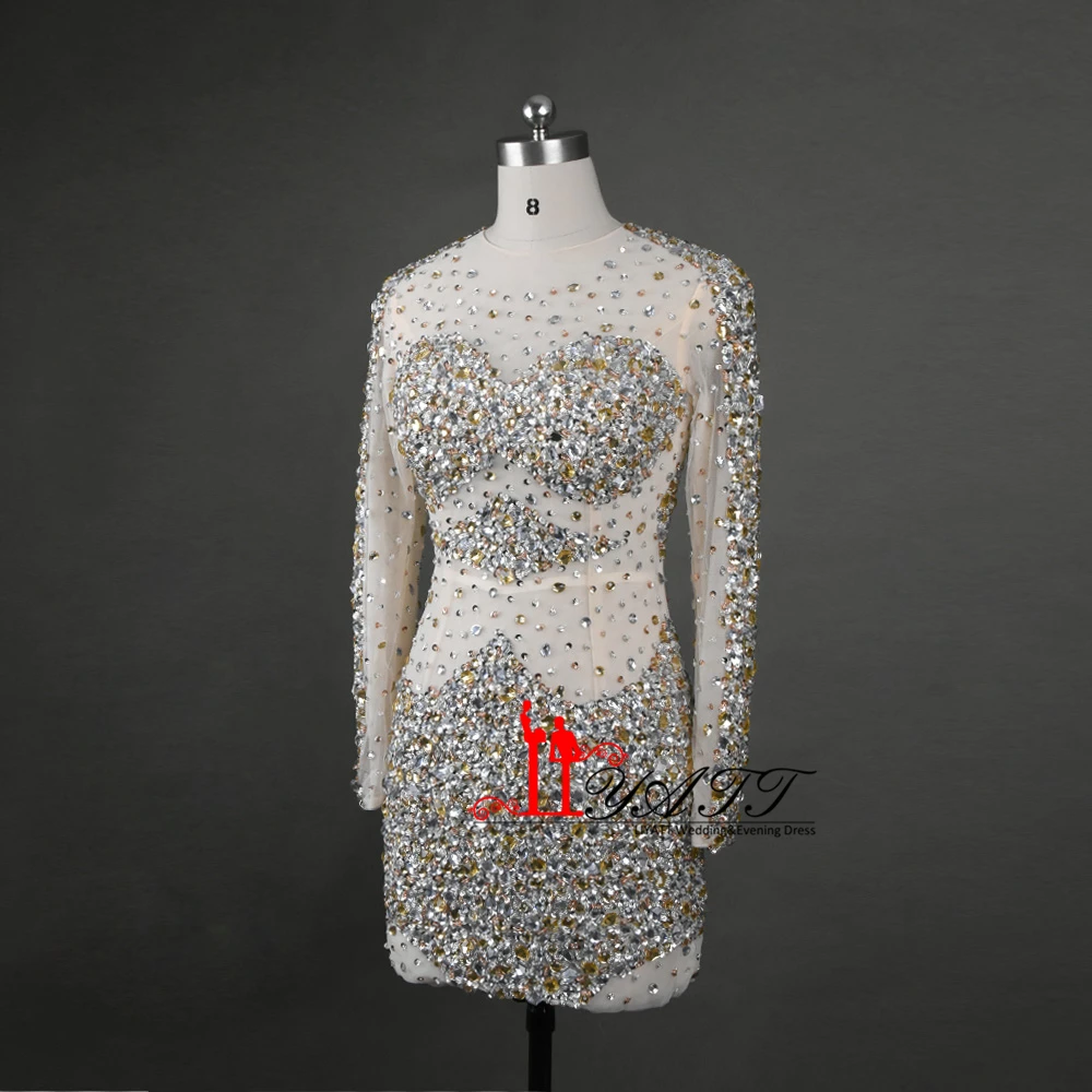 Сексуальные пышные платья 2017 Иллюзия декольте коктейльные с