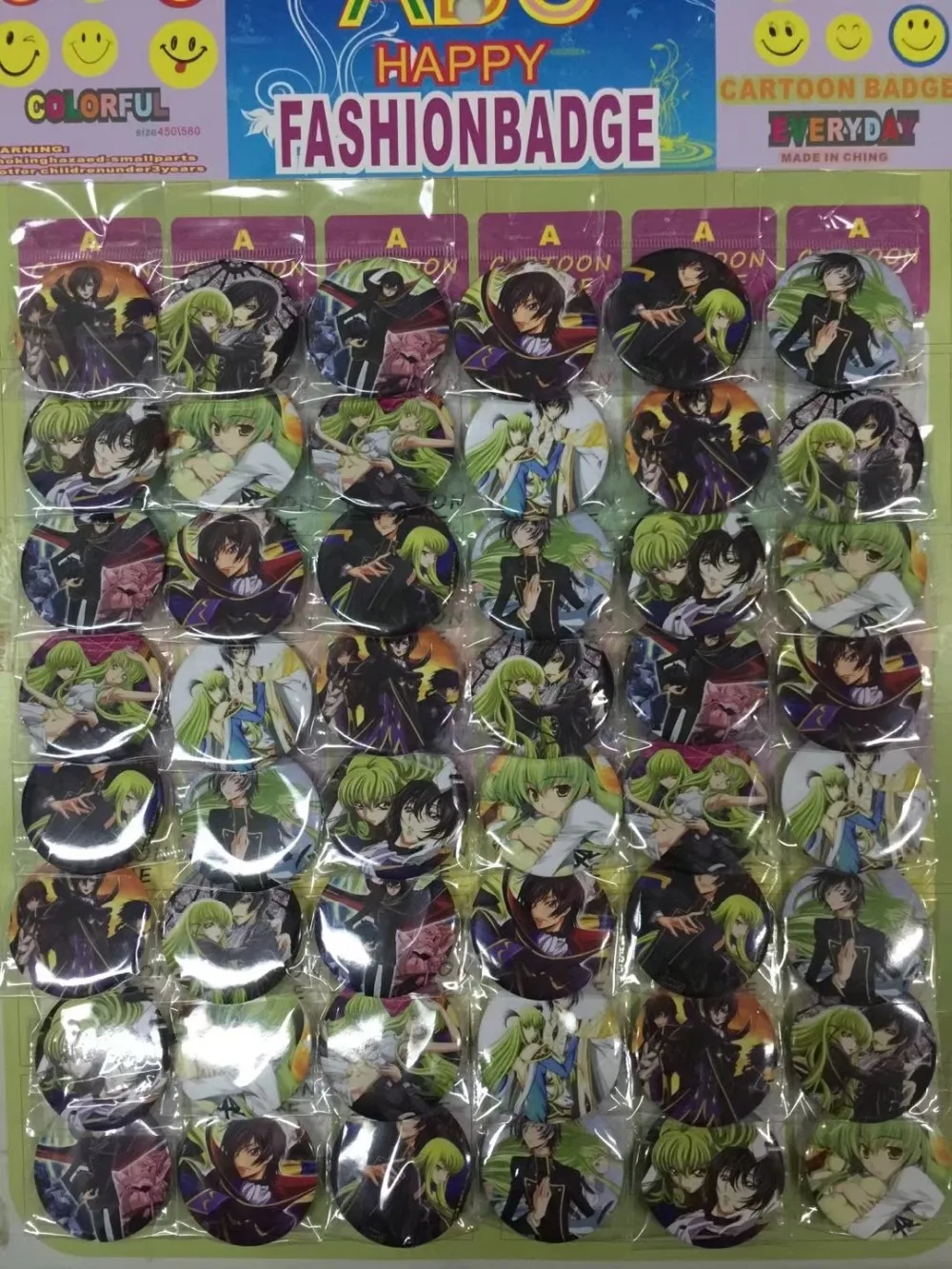 48 шт./лот аниме код Geass игрушки брошь значок Lelouch Lamperouge CC кукла набор