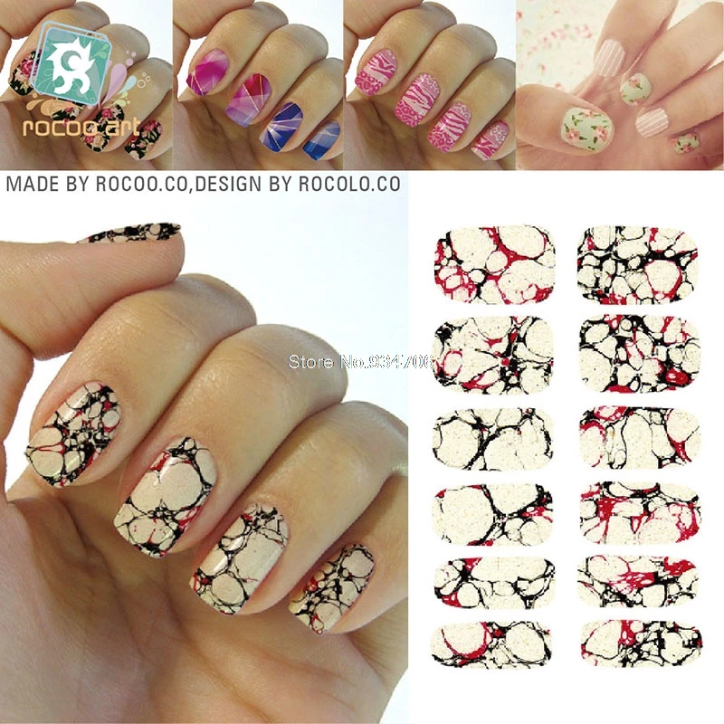 K5738 Rocooart K5, новинка, переводные наклейки для ногтей, фольга, белый, серый, мраморный камень, рок, наклейки для ногтей, наклейки для маникюра - Цвет: K5738
