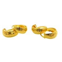 2pairs star carved classic huggie earrings yellow gold filled womens hoop earrings