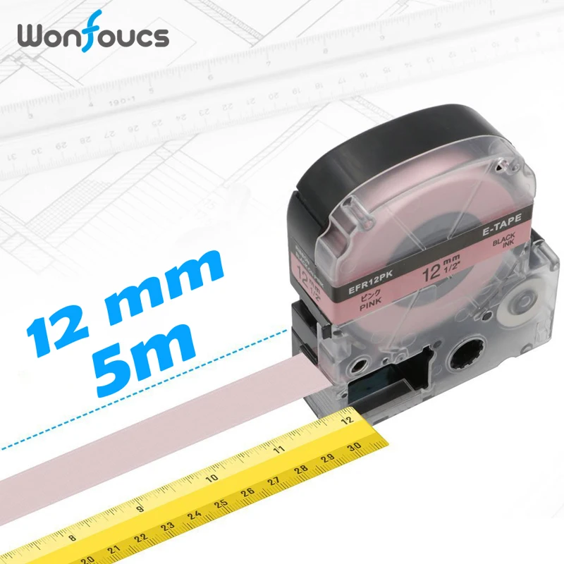 12 мм совместимые с Epson Kingjim LabelWorks атласные ленты LK-4LBK SFR12PK 10 шт. черные на розовых
