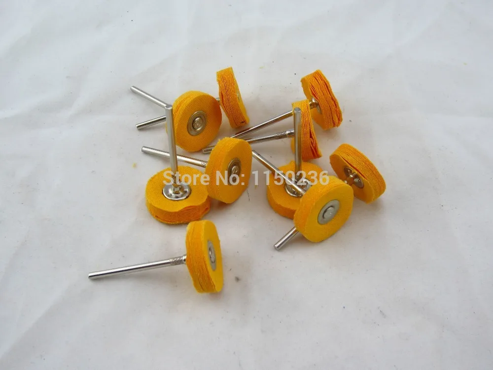 

free shipping 50pcs/bag, yellow cloth wheel with handle, mini polishing grinding cleaning cloth wheel, mini jewelry cloth wheel