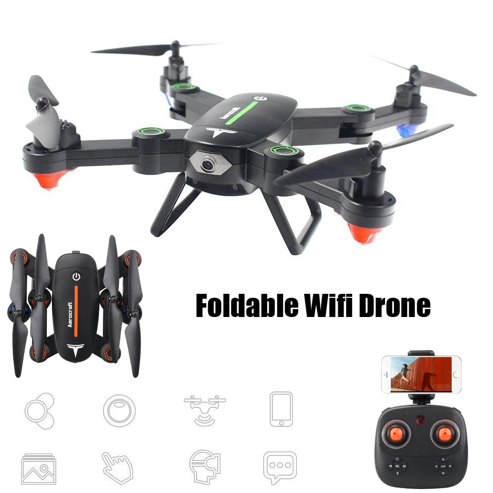 Радиоуправляемый Дрон EBOYU(TM) F16W 2 4 ГГц МП/Мп Wi Fi FPV для селфи складной квадрокоптер