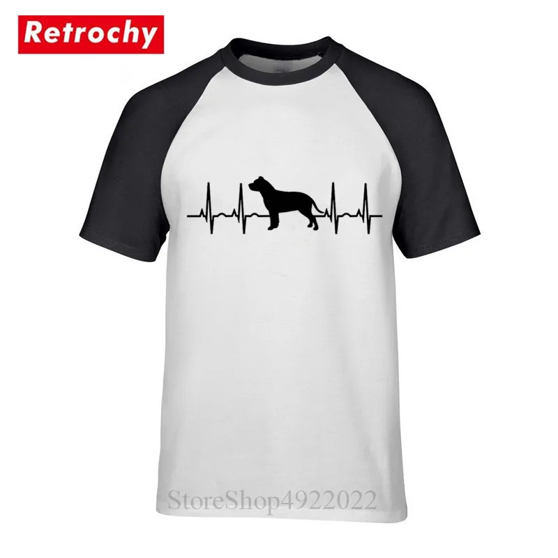 Повседневные Питбуль Собака сердцебиение футболка Camisetas для мужчин женщин