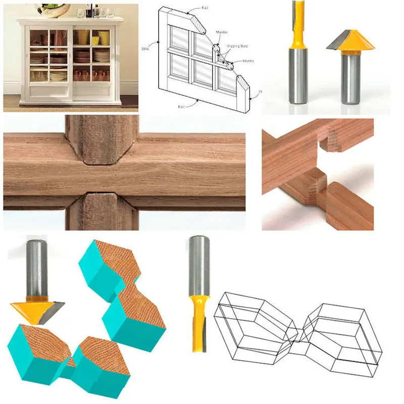 2 шт. 1/2 &quotSH Window grill Muntin/Mullion Cutter Router Bit Set деревообрабатывающий режущий шип резак