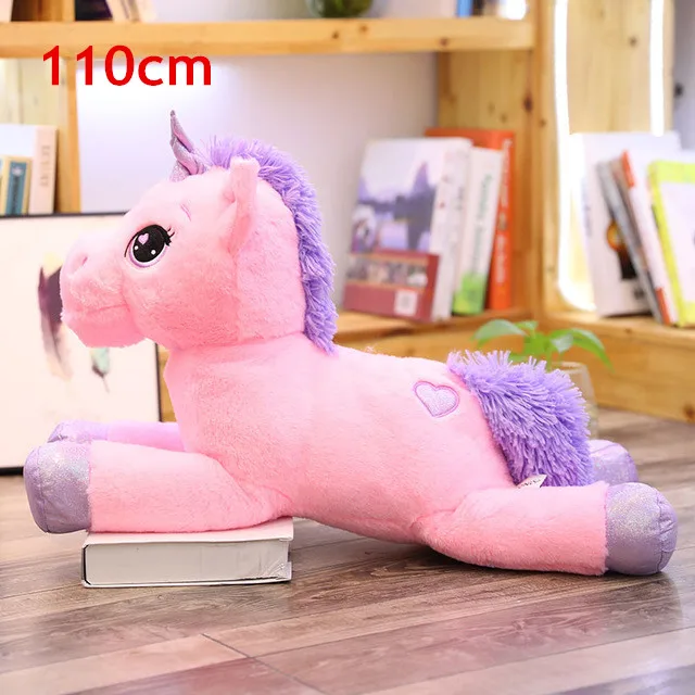 110cm pink heart 40-110 см чучело Детские Куклы Kawaii мультяшный Радужный Единорог плюшевые игрушки для детей подарок на день рождения - Цвет: 110cm pink heart