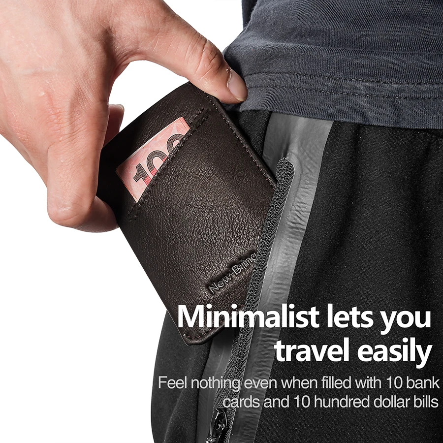 Newbring Малый Пояса из натуральной кожи клатч кошелек Для мужчин кредитной