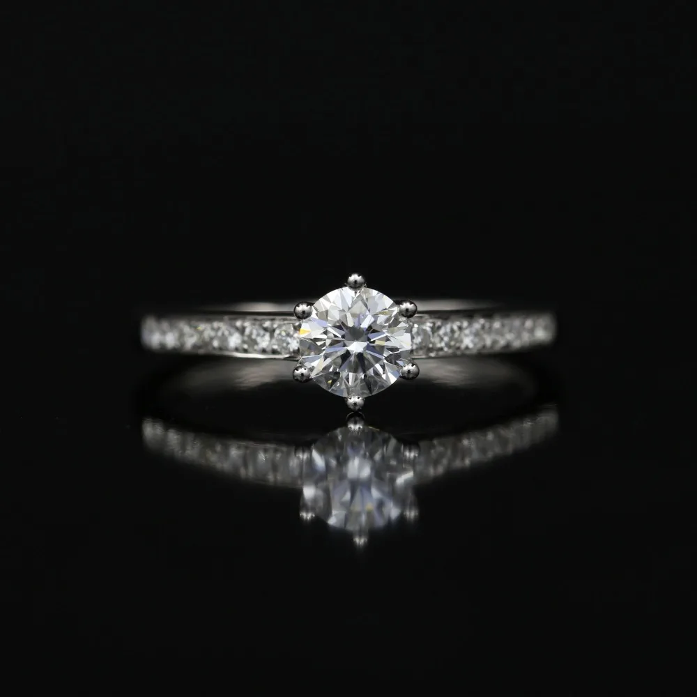 Женское кольцо с натуральным бриллиантом LASAMERO 0.502CT DE/SI 18 К белое золото