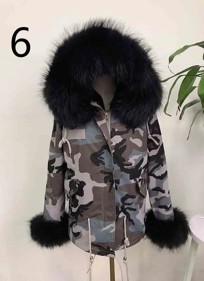 Mysterious Black Fur Парка настоящая меховая парка Женская Шуба с воротником из натурального меха енота дизайн - Цвет: Mysterious Black Fur