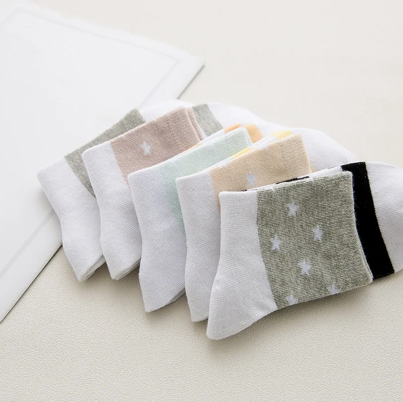 Новинка весны хлопок звезда полоса Для женщин чулки Мода Повседневное носки |